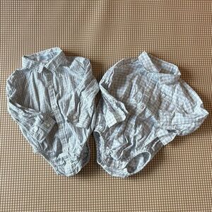 Bundle of 2 Janie & Jack long sleeve shirt onesies.Size 12-18 month.Church/party